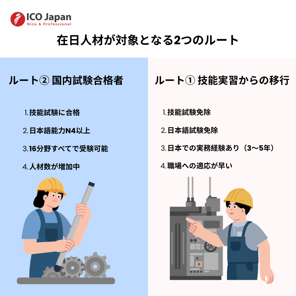 在日人材が対象となる2つのルート