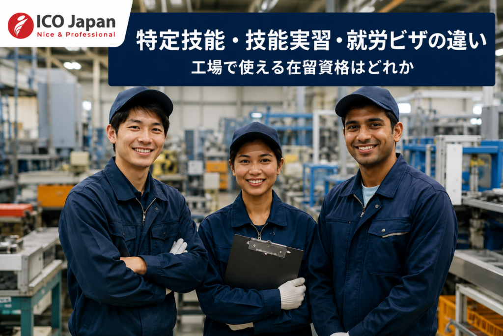 特定技能・技能実習・就労ビザの違い｜工場で使える在留資格はどれか